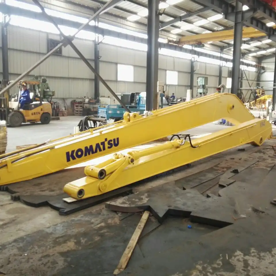 How many meters can the excavator arm be extended?